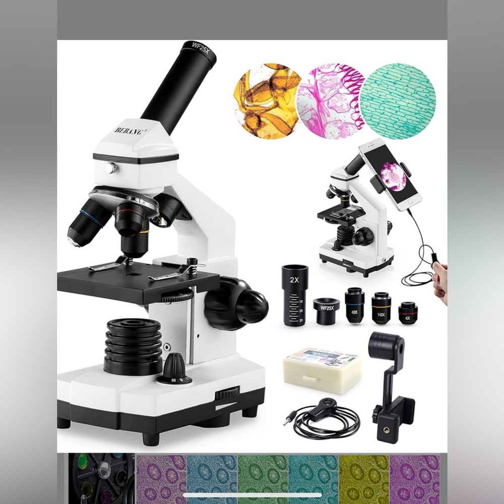Microscope 100x-2000x Kit. Great for Home School Lab.